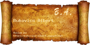 Bukovics Albert névjegykártya
