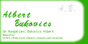 albert bukovics business card